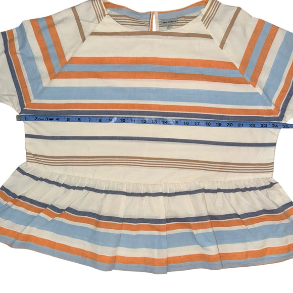 Anthropologie The Odells Sabbia Peplum Top Size M - White, Orange - Picture 4 of 11